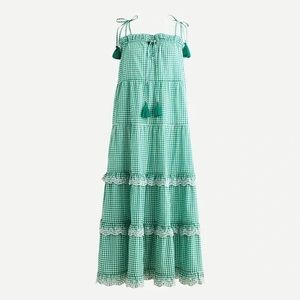 J.Crew Scalloped Tiered Gingham Dress